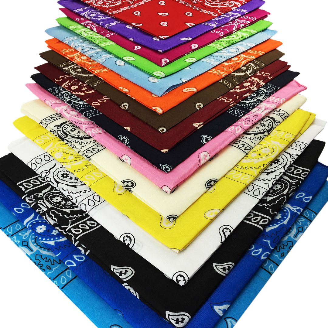 BANDANA Paisley 100 COTTON Head Wrap Durag Bandanna Summer Scarf