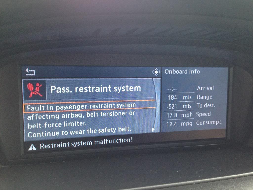 Bmw passenger restraint system malfunction fix #1