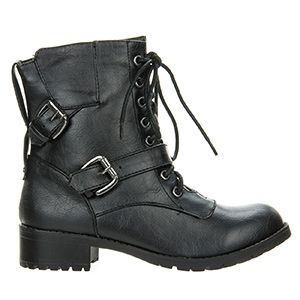 soda lug buckle womens combat boots
