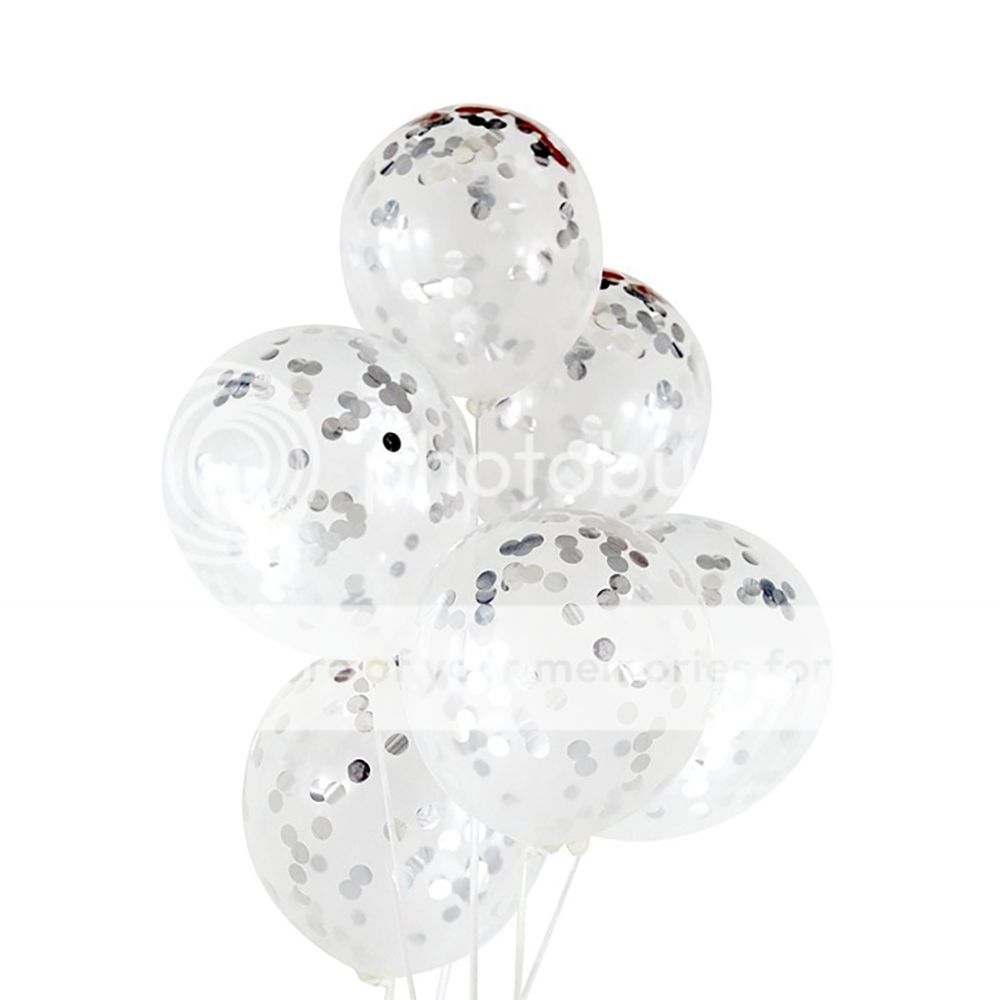 30cm Confetti Balloons Clear Latex Helium Balloon Birthday Party ...