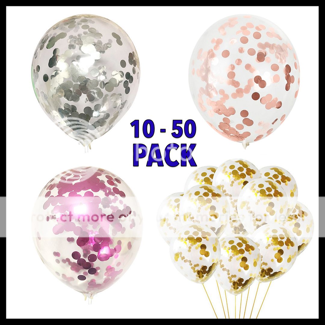 30cm Confetti Balloons Clear Latex Helium Balloon Birthday Party