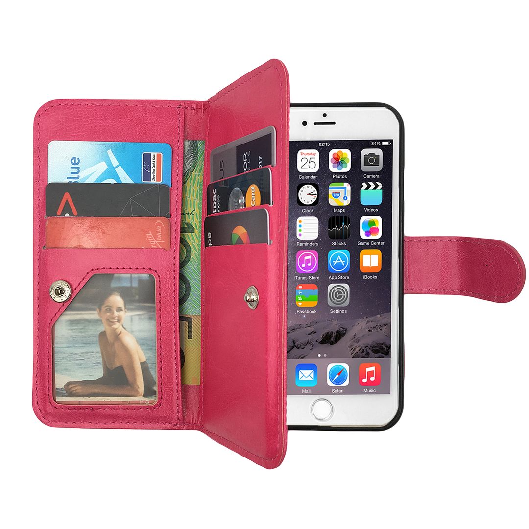 Wallet Magnetic Flip Case PU Leather Cover for Apple iPhone 5 SE 6 6S ...